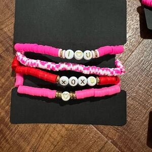 Valentines Day ❤️ Beaded Heishi Clay Bracelet Stack